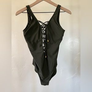 Lace Up One Piece Swimsuit
